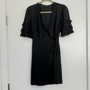 Black Mini Wrap Dress